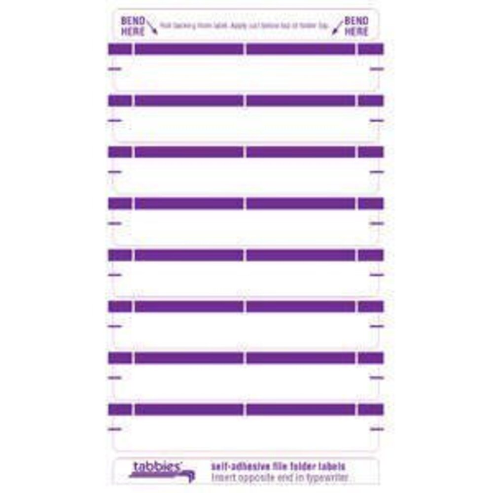 3477 Writable 1-Up File Folder Name Labels, Purple, 3-7/16"W x 9/16" H, 248